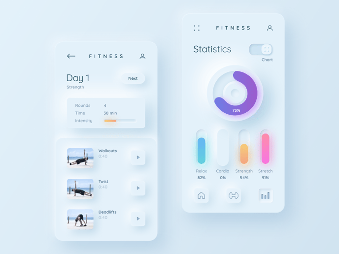 21 Dazzling Examples of Mobile App UI Design to Inspire You in 2022 - fitness neuromorphism