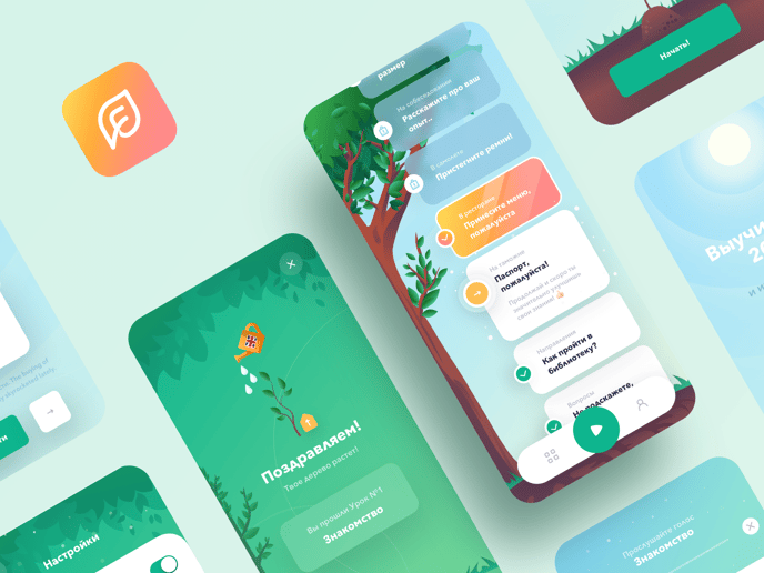 21 inspirujących projektów UI aplikacji mobilnych na 2022 rok - aplikacja do nauki języków