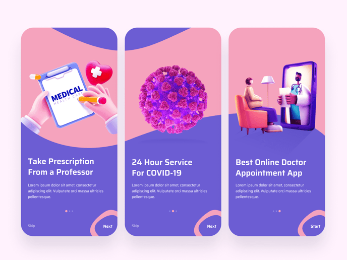 21 Dazzling Examples of Mobile App UI Design to Inspire You in 2022 - onboarding screens