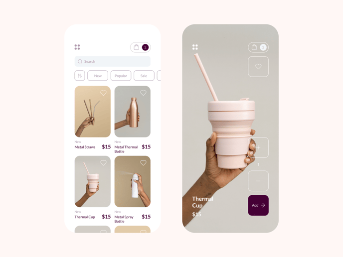 21 inspirujących projektów UI aplikacji mobilnych na 2022 rok - wyszukiwanie produktów