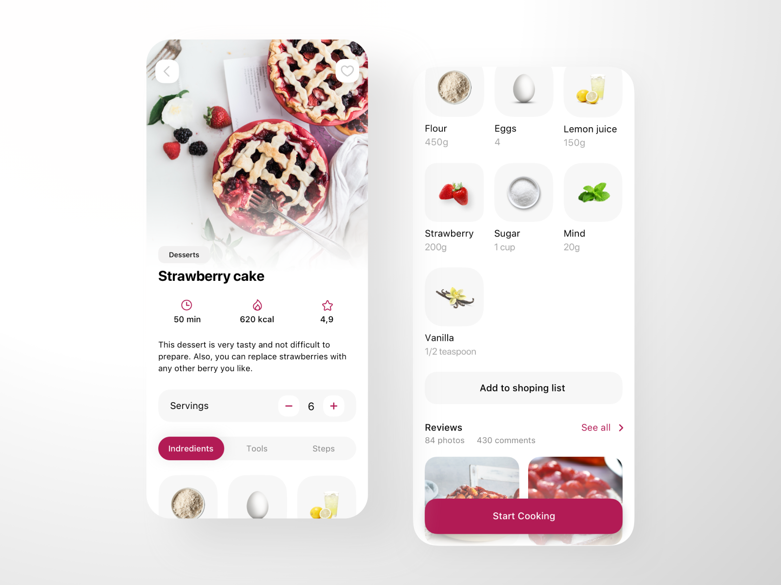 21 Dazzling Examples of Mobile App UI Design to Inspire You in 2022 - recipes app