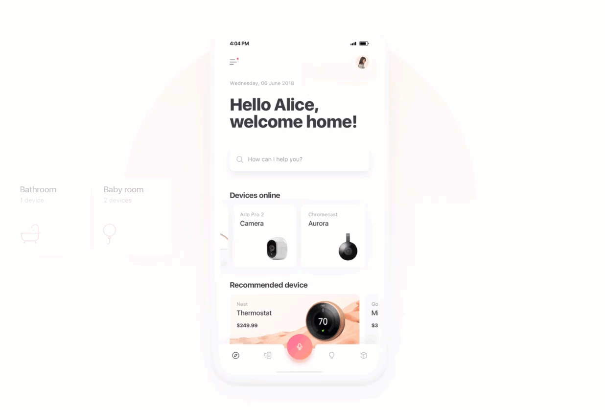 21 Dazzling Examples of Mobile App UI Design to Inspire You in 2022 - smart home assistant