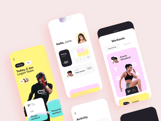 21 inspirujących projektów UI aplikacji mobilnych na 2022 rok - aplikacja treningowa