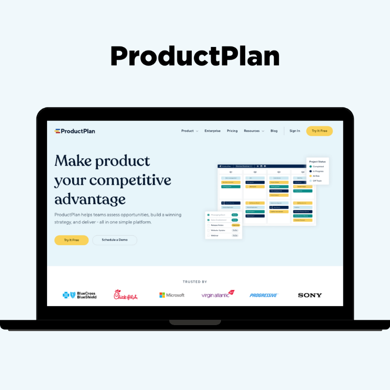 narzędzia do strategii produktu productplan