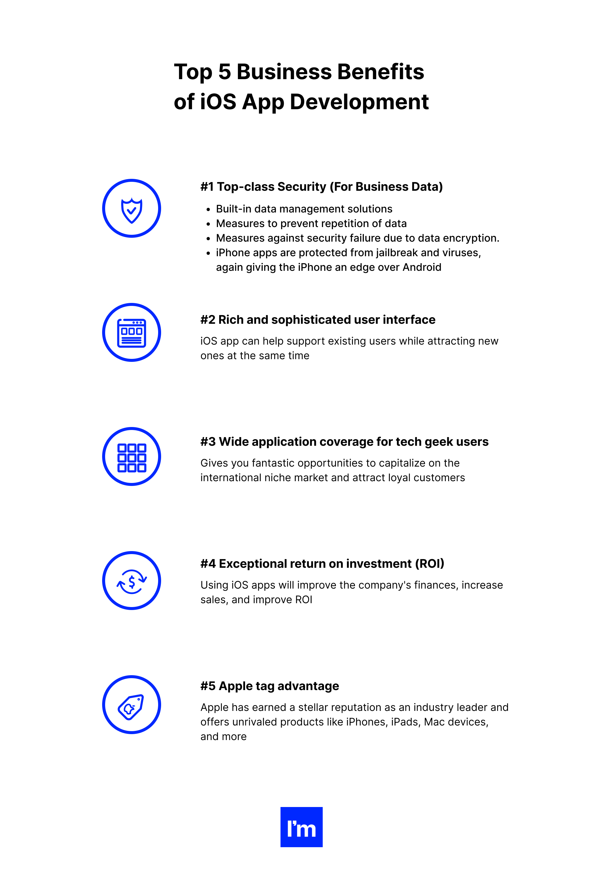 IOS Pillar Design - Table 9 - Top 5 Business Benefits of iOS App Development (1)