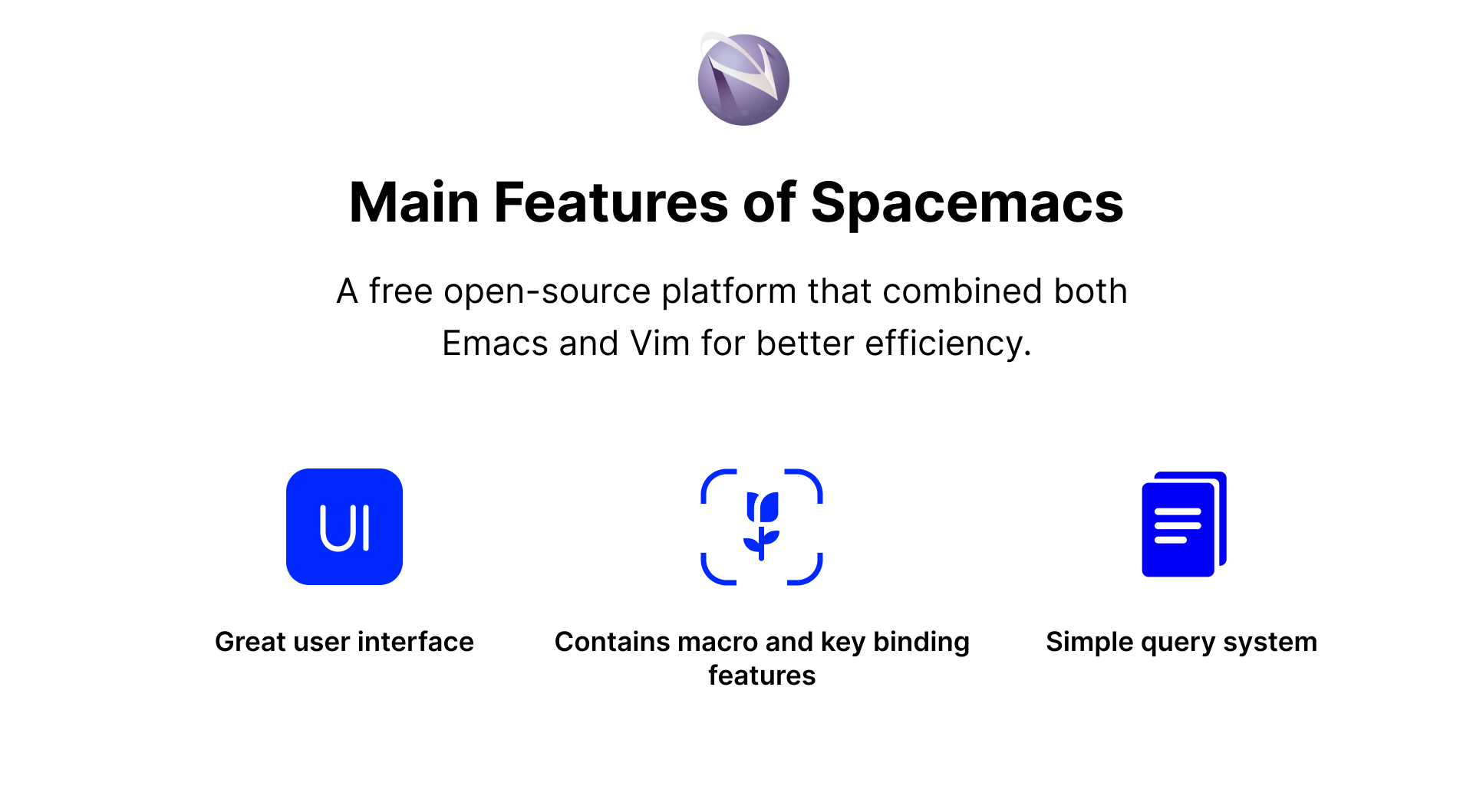 Main Features of Spacemacs