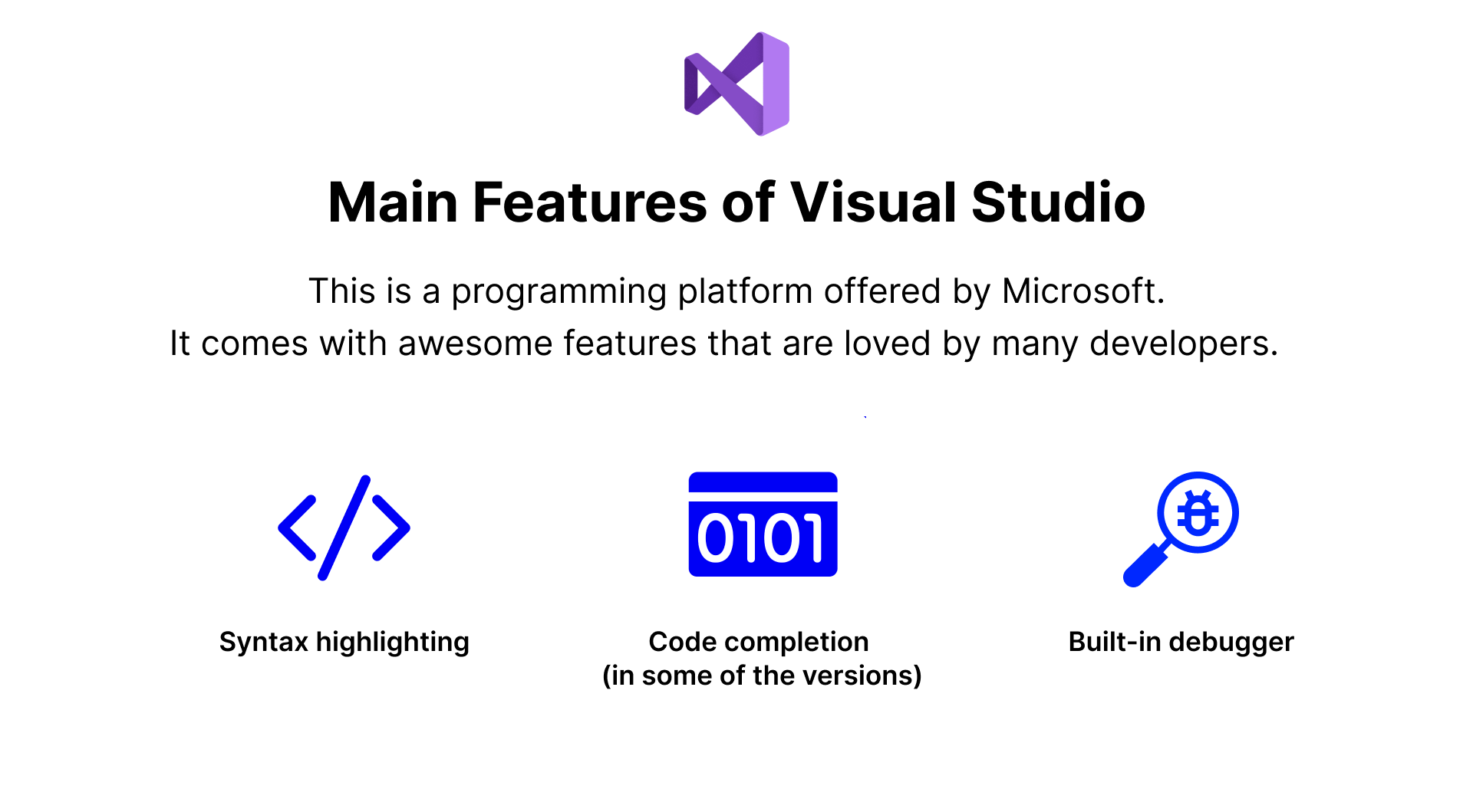 Main Features of Visual Studio