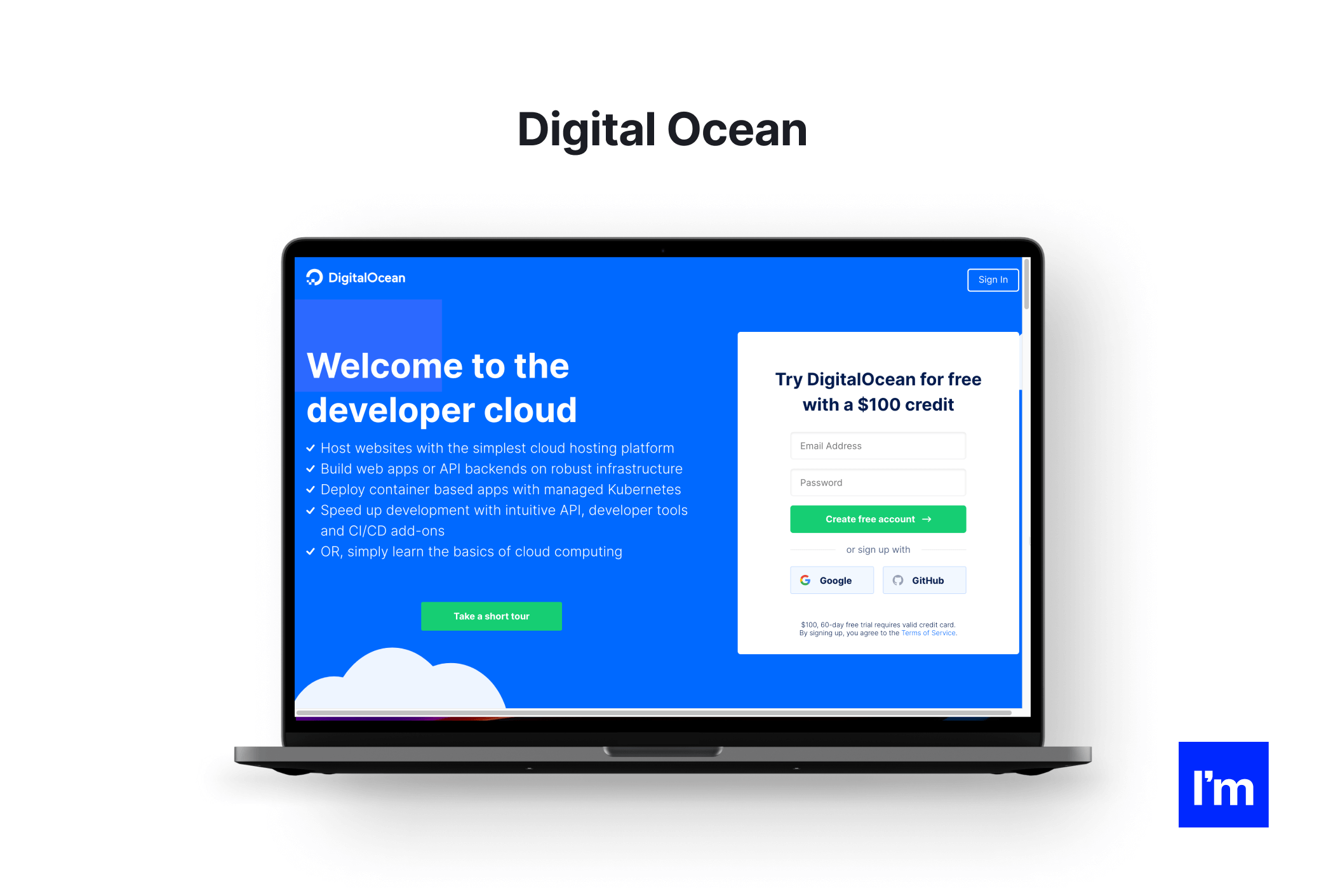 Node.js- mockup Digital Ocean