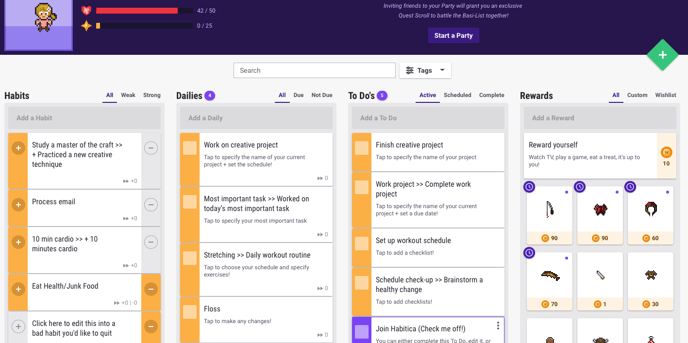 The Ultimate List of Best Productivity Tools For Developers - habitica
