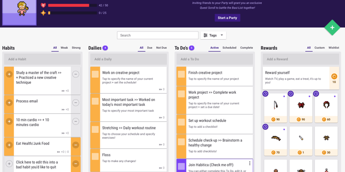Kompletna lista najlepszych narzędzi produktywności dla programistów - habitica