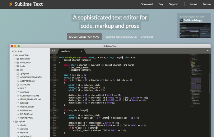 Kompletna lista najlepszych narzędzi produktywności dla programistów - sublime text