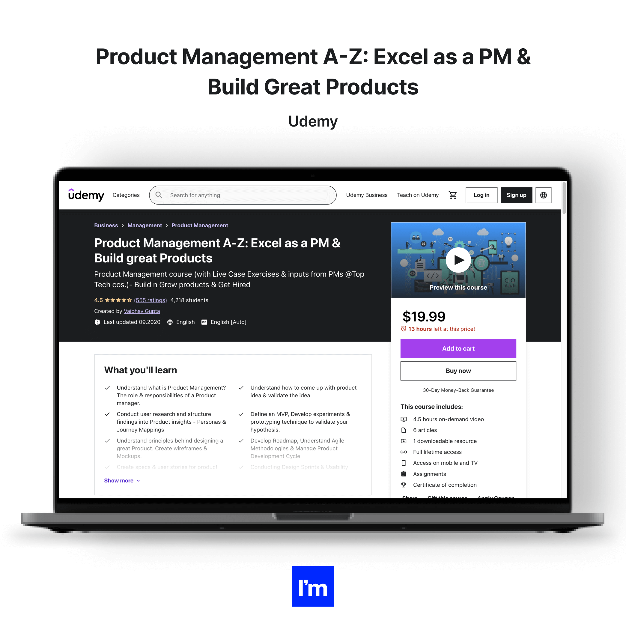 Top 10 Product Management Certification Programs - Product Management A-Z: Excel as a PM & Build Great Products