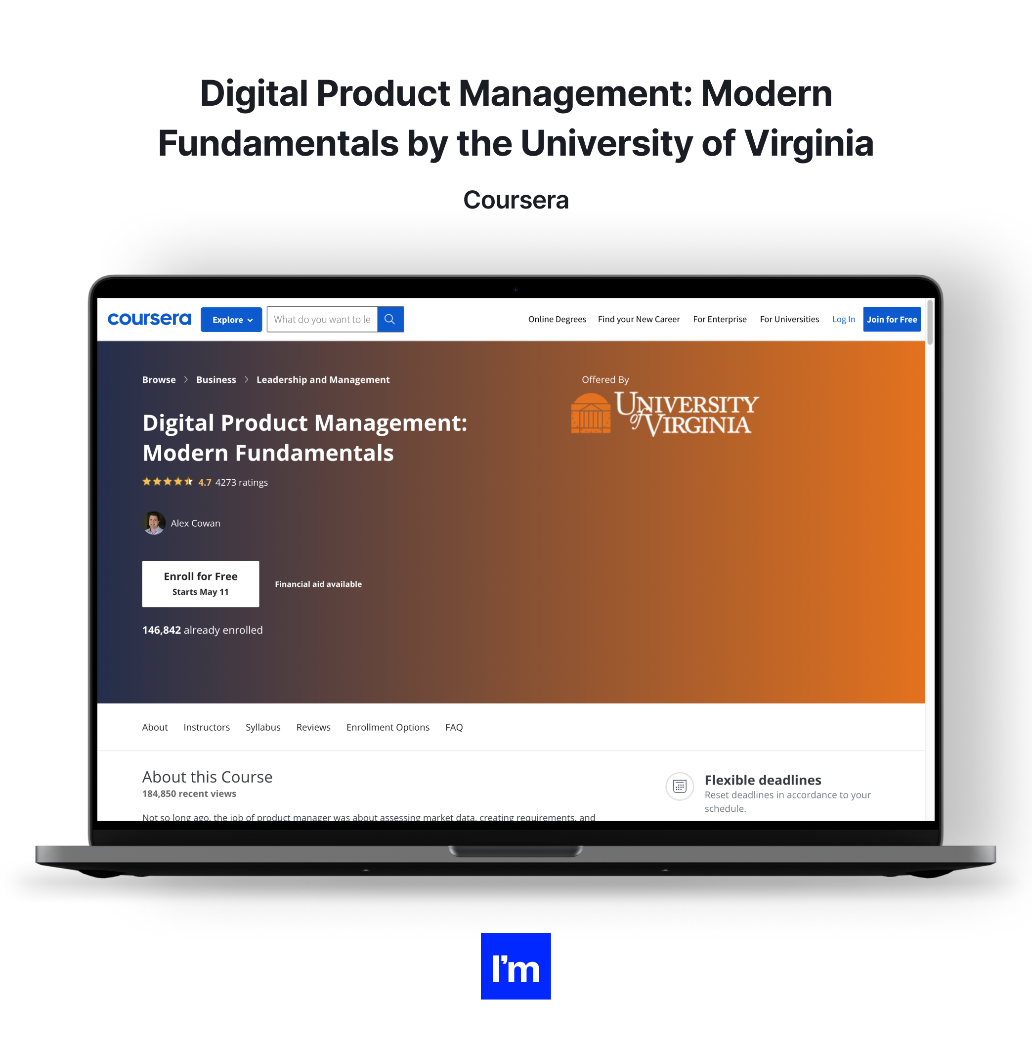 Top 10 Product Management Courses to Polish Your Skills in 2022 - Digital Product Management: Modern Fundamentals by the University of Virginia