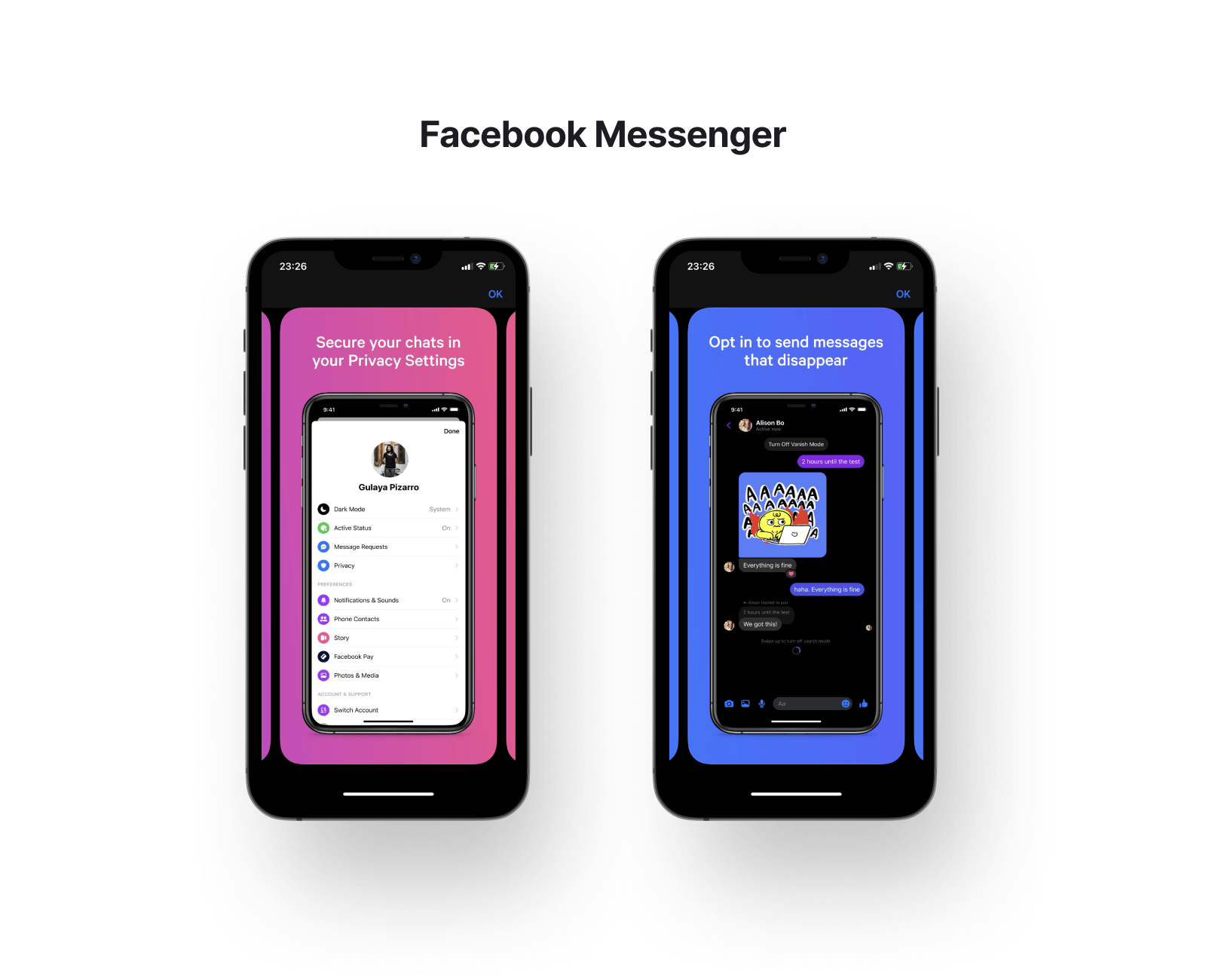 iOS Pillar Design - Mockup - Facebook Messenger