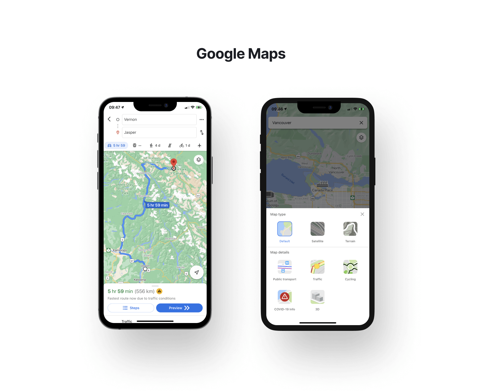 iOS Pillar Design - Mockup - Google Maps