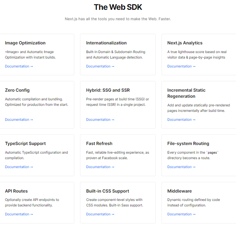 what is nextjs the web sdk